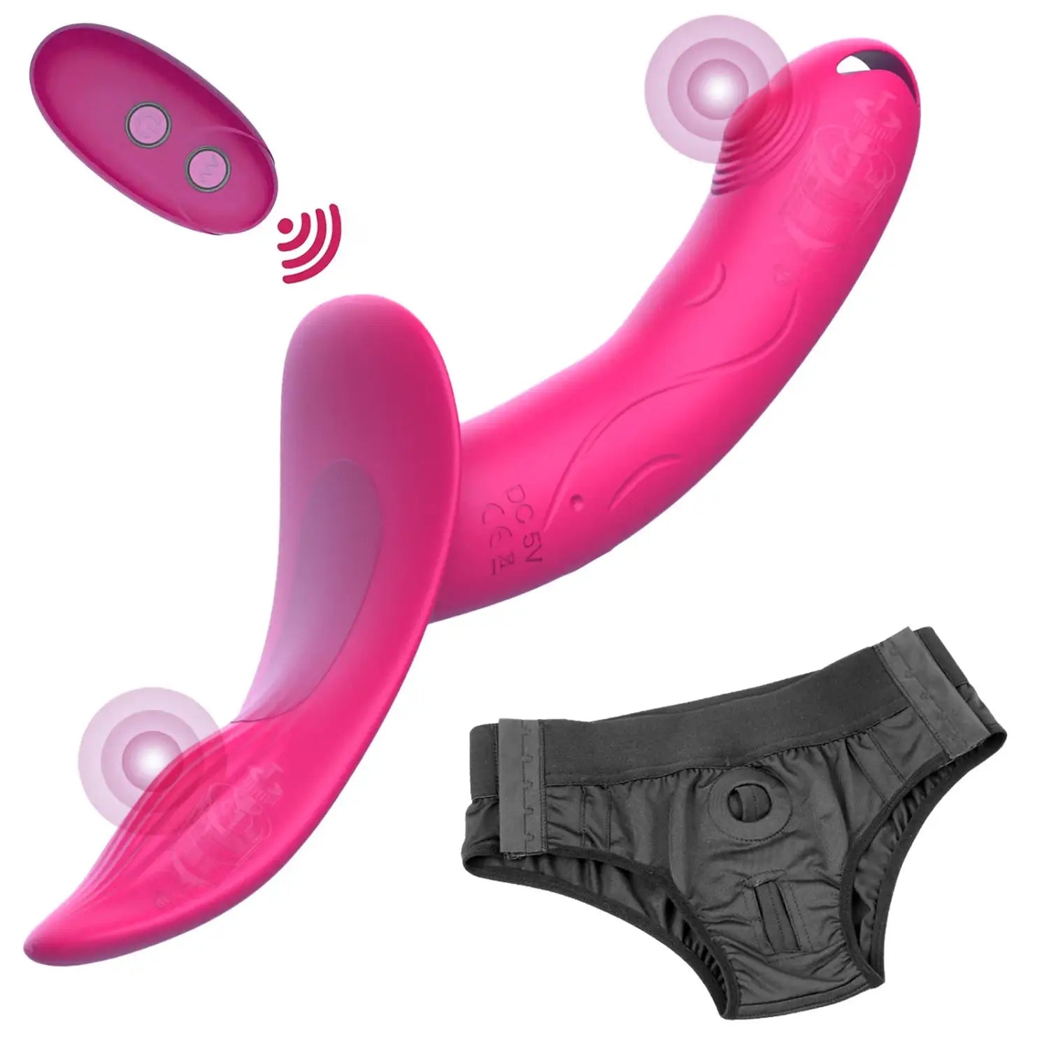 7 Speeds Wearable Double Vibrators For Women Lesbian Couples USB Rechargeable Strapless Strap on Dildo Female Adults