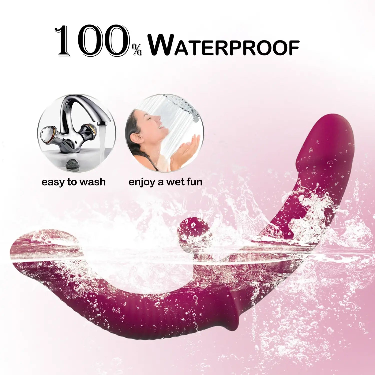 G-Spot Double-Ended Adult Sex Toys with 10 Modes Strapless Strap-on Dildo Vibrator with Remote Control for Women