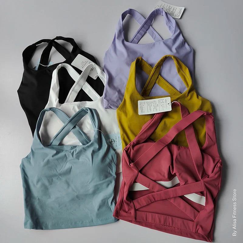 Variety of ladies sports bras in different colors from The Lady's Haven Boutique for activewear needs