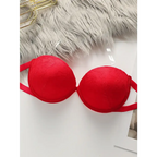 Red lace anti slip push up bra from The Lady's Haven Boutique with adjustable straps