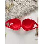 Red anti slip push up bra from The Lady's Haven Boutique with smooth cups and adjustable straps
