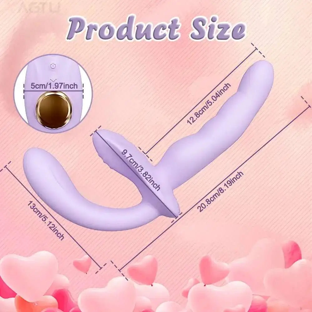 APP Strapless Strap - On G - Spot Dildo Vibrator Realistic Double - Ended Vibrating Butt Plug Anal Sex Toys for Women Lesbians Couples - The Lady's Haven