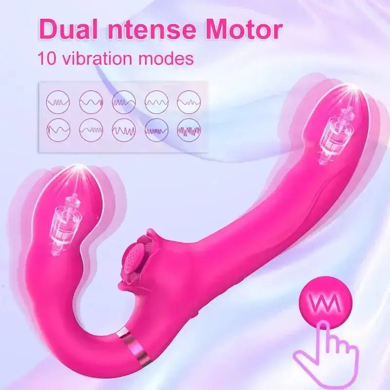 APP Strapless Strap - On G - Spot Dildo Vibrator Realistic Double - Ended Vibrating Butt Plug Anal Sex Toys for Women Lesbians Couples - The Lady's Haven