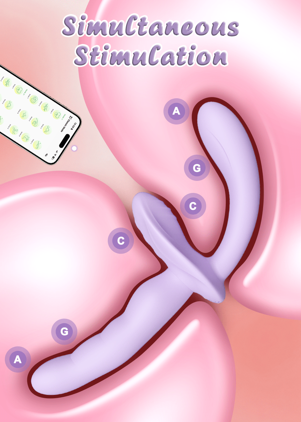 APP Strapless Strap-On G-Spot Dildo Vibrator Realistic Double-Ended Vibrating Butt Plug Anal Sex Toys for Women