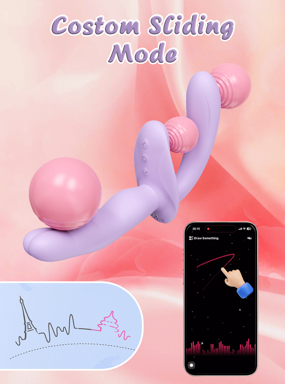 APP Strapless Strap-On G-Spot Dildo Vibrator Realistic Double-Ended Vibrating Butt Plug Anal Sex Toys for Women