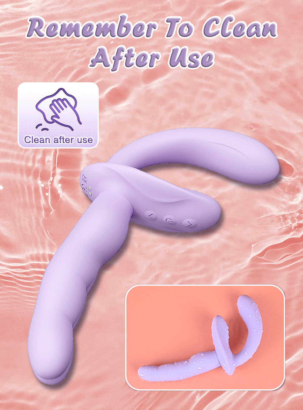 APP Strapless Strap-On G-Spot Dildo Vibrator Realistic Double-Ended Vibrating Butt Plug Anal Sex Toys for Women