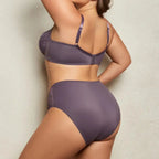 Beauwear 85C-110E Women’s Plus Size Lingerie Set Plain Lace Underwear Set Thin Unlined Underwire Bra and Panty Set