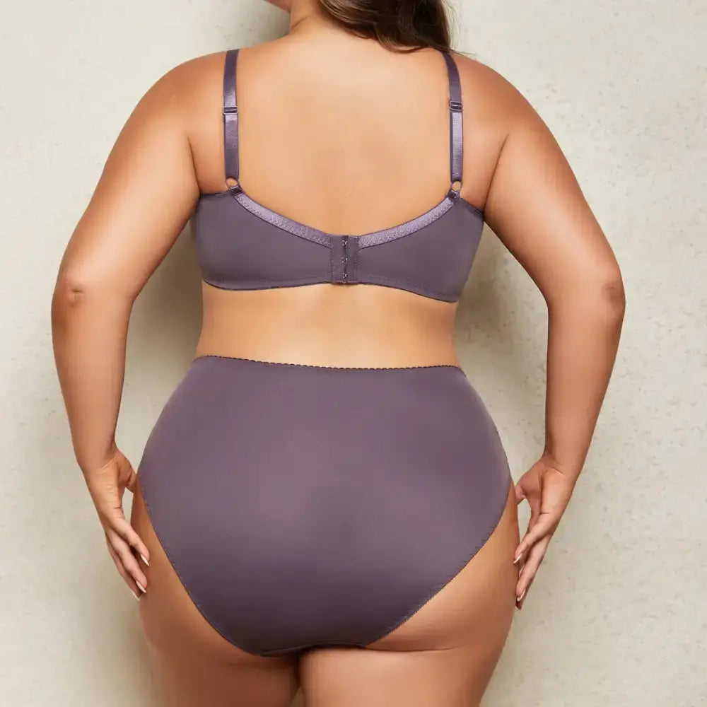 85C-110E Women's Plus Size Lingerie Set Plain Lace Thin Unlined Underwire Bra and Panty Set - The Lady's Haven Boutique