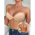 BEAUWEAR Backless Bra For Women Strapless Padded Underwear Invisible Lace Underwire Lingerie