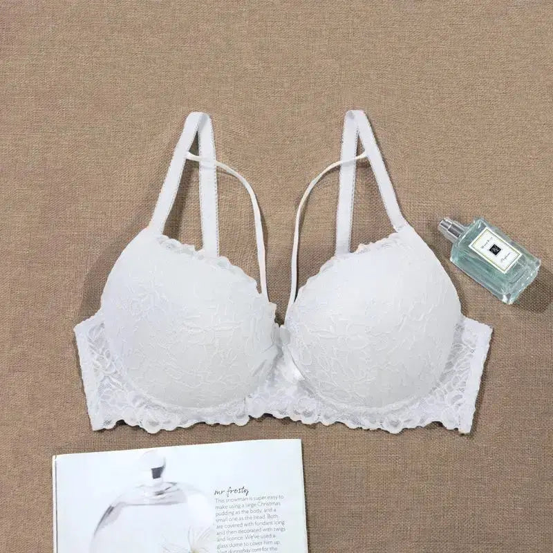 Contrast Lace Push Up Bra Comfy Breathable Hollow Out Bra for Women - The Lady's Haven Boutique