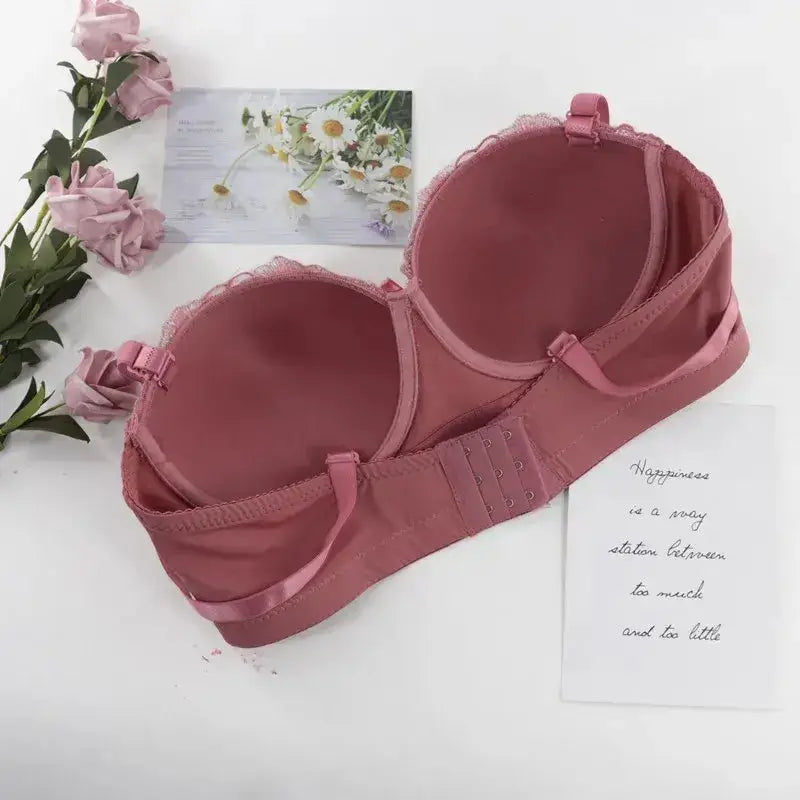 Beauwear Free Return Whole Sale Appliques Demi Bra for Woman Contrast Color Underwear Big Size 85C-110C Half Cup