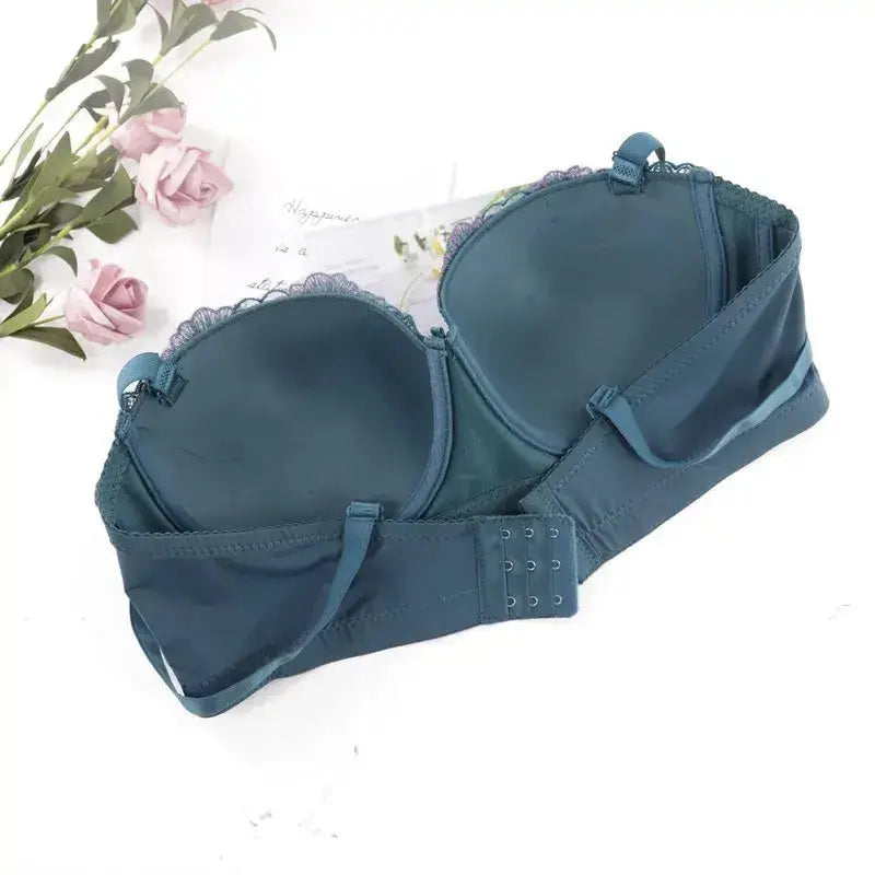 Beauwear Free Return Whole Sale Appliques Demi Bra for Woman Contrast Color Underwear Big Size 85C-110C Half Cup