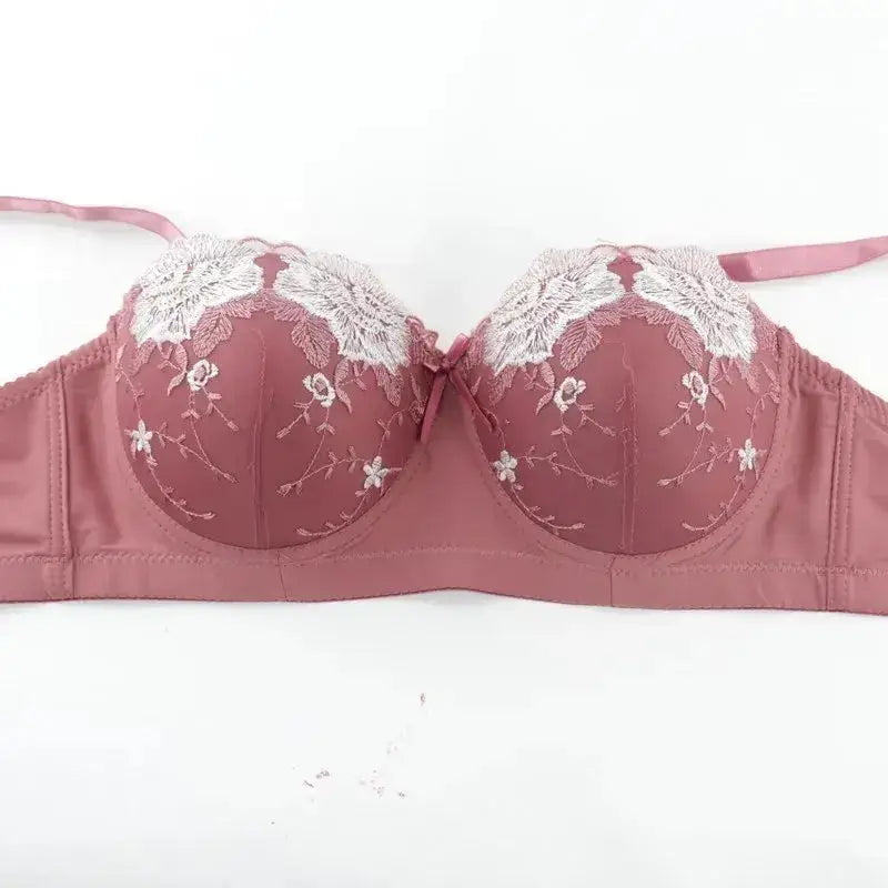 Beauwear Free Return Whole Sale Appliques Demi Bra for Woman Contrast Color Underwear Big Size 85C-110C Half Cup
