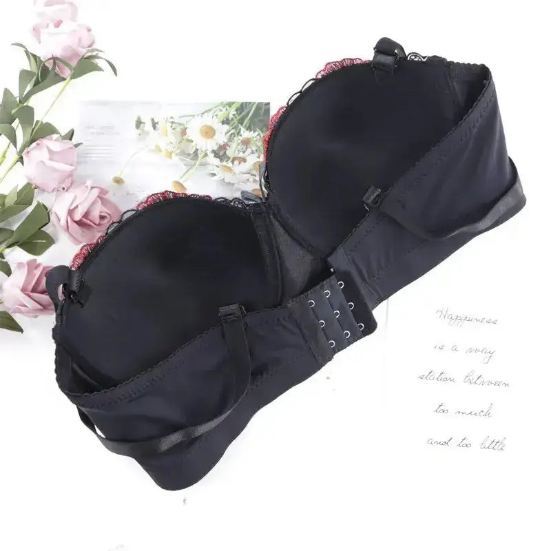 Beauwear Free Return Whole Sale Appliques Demi Bra for Woman Contrast Color Underwear Big Size 85C-110C Half Cup