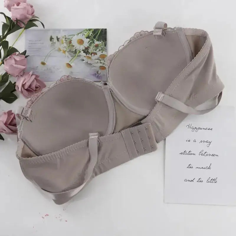 Beauwear Free Return Whole Sale Appliques Demi Bra for Woman Contrast Color Underwear Big Size 85C-110C Half Cup