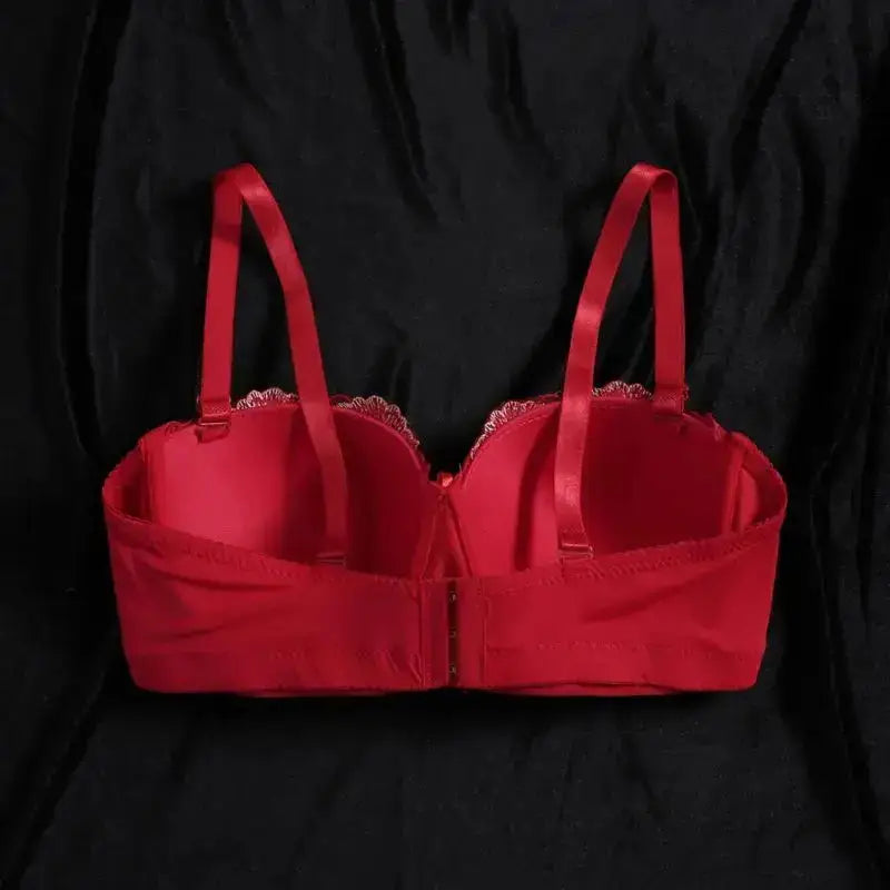 Beauwear Free Return Whole Sale Appliques Demi Bra for Woman Contrast Color Underwear Big Size 85C-110C Half Cup