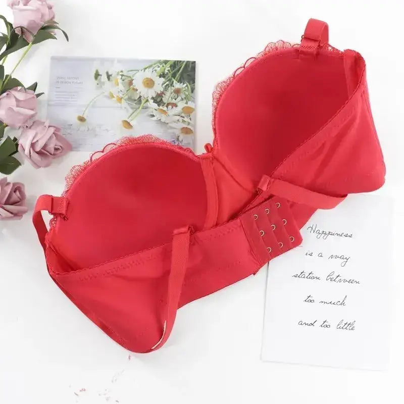Beauwear Free Return Whole Sale Appliques Demi Bra for Woman Contrast Color Underwear Big Size 85C-110C Half Cup