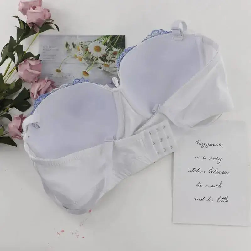 Beauwear Free Return Whole Sale Appliques Demi Bra for Woman Contrast Color Underwear Big Size 85C-110C Half Cup