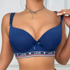 BEAUWEAR Letter Pattern Underwire Bras for Women Push Up Bra Smooth Underwear for T-shirt