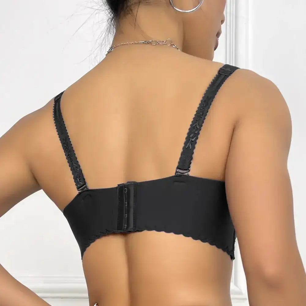BEAUWEAR Letter Pattern Underwire Bras for Women Push Up Bra Smooth Underwear for T-shirt