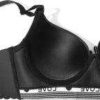 BEAUWEAR Letter Pattern Underwire Bras for Women Push Up Bra Smooth Underwear for T-shirt
