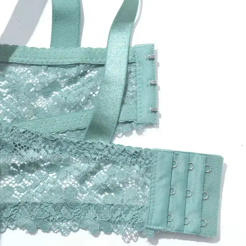 Letter Straps Push Up Bra No Foam Comfy Breathable Floral Lace Everyday Bra with Wire Support - The Lady's Haven Boutique