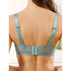 Beauwear Letter Straps Push Up Bra no Foam Comfy Breathable Floral Lace Everyday Bra with Wire