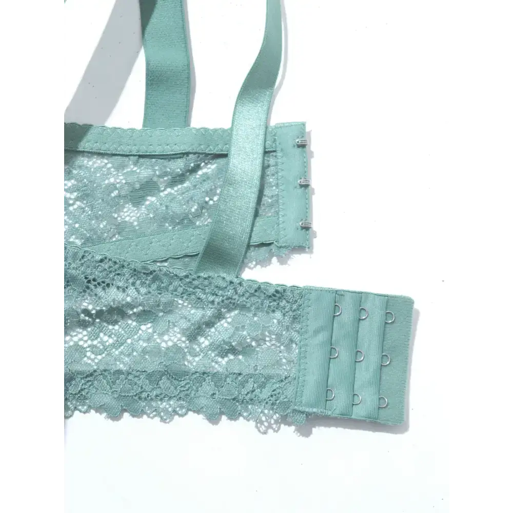 Beauwear Letter Straps Push Up Bra no Foam Comfy Breathable Floral Lace Everyday Bra with Wire