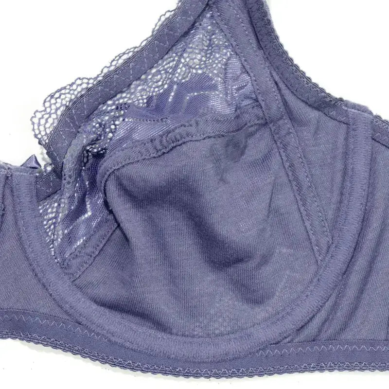 Beauwear Plus Size Sexy Bra Women’s Plus Solid Contrast Embroidery Lace Underwire Full Coverage Bra