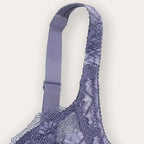 Beauwear Plus Size Sexy Bra Women’s Plus Solid Contrast Embroidery Lace Underwire Full Coverage Bra