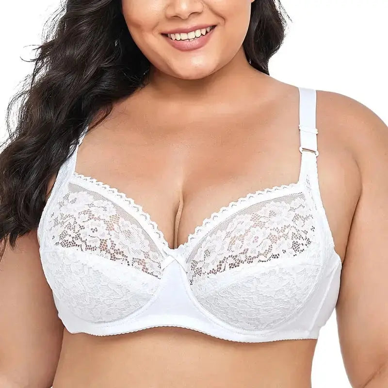 Beauwear Pure Color cotton bras for women underwire Bra with hoops full cup lace bralette 85D 90D 95D 100D 105D
