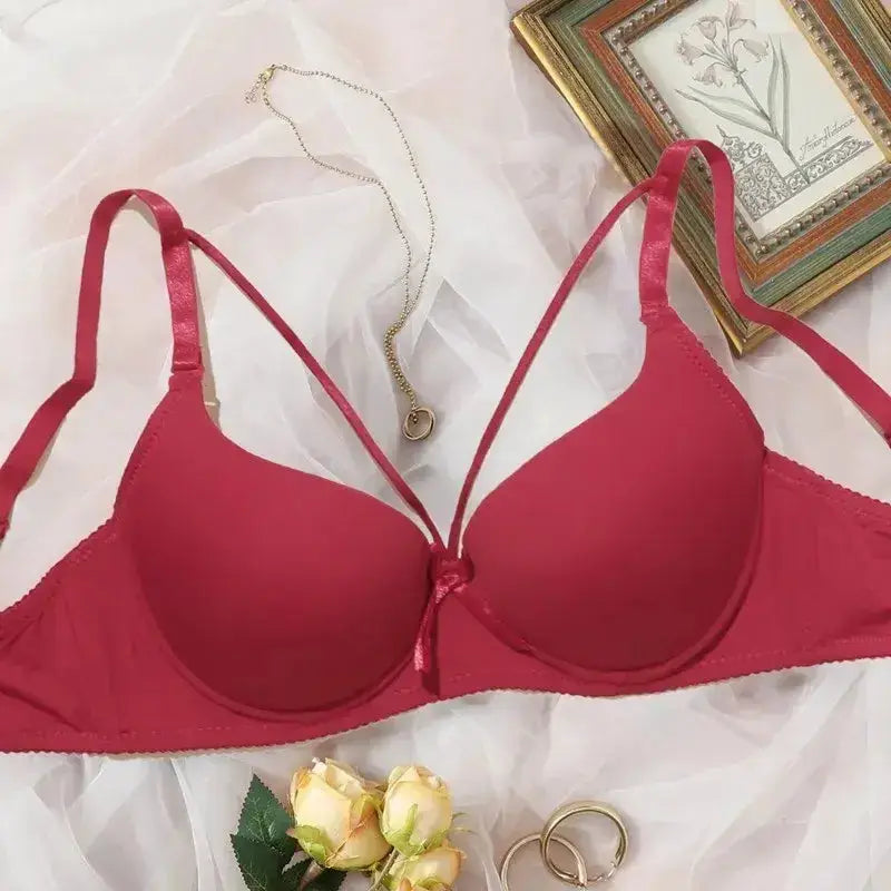 Simple Solid T-Shirt Bra for Women Comfy Breathable Cut Out Push Up Bra with Foam Padding - The Lady's Haven Boutique