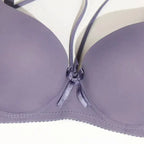 Beauwear Simple Solid T-Shirt Bra for Women Comfy Breathable Cut Out Push Up Bra with Foam