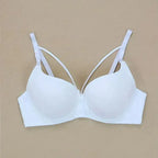 Beauwear Simple Solid T-Shirt Bra for Women Comfy Breathable Cut Out Push Up Bra with Foam