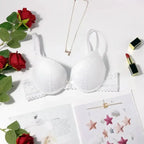 Beauwear Small Size Bras for Women Lace Molded Cup Bra with Wire No Pad 75B 80B 85B - White / 75B