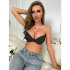 Beauwear Strapless Bras for Women Simple Solid T-Shirt Bra Comfy & Breathable Push Up Bra with Foam Padded