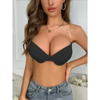Beauwear Strapless Bras for Women Simple Solid T-Shirt Bra Comfy & Breathable Push Up Bra with Foam Padded