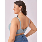 Beauwear Women Floral Lace Bras Perspective Underwire Bra Sexy Lingerie Plus Size Bralette Large Cup 36-46 E