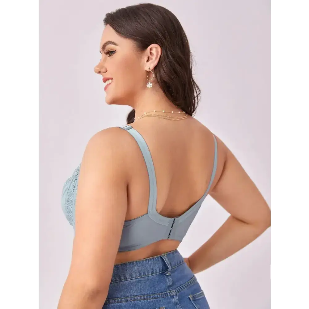 Women Floral Lace Underwire Bra Sexy Lingerie Plus Size Bralette Large Cup 36-46 E - The Lady's Haven Boutique