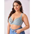 Beauwear Women Floral Lace Bras Perspective Underwire Bra Sexy Lingerie Plus Size Bralette Large Cup 36-46 E