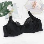Beauwear Women Floral Lace Bras Perspective Underwire Bra Sexy Lingerie Plus Size Bralette Large Cup 36-46 E - B17Black
