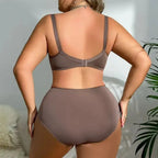 BEAUWEAR Women Plus Size Bra and Panty Set Floral Lace Underwear Set Ultrathin Unlined lingerie Set 85D 90D 95D 100D