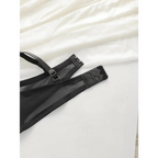 Black low waisted thong bra set with adjustable straps and hook closure from The Lady's Haven Boutique