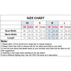 Size chart with measurements for bust width waist width and length in centimeters and inches for blue mini party dress