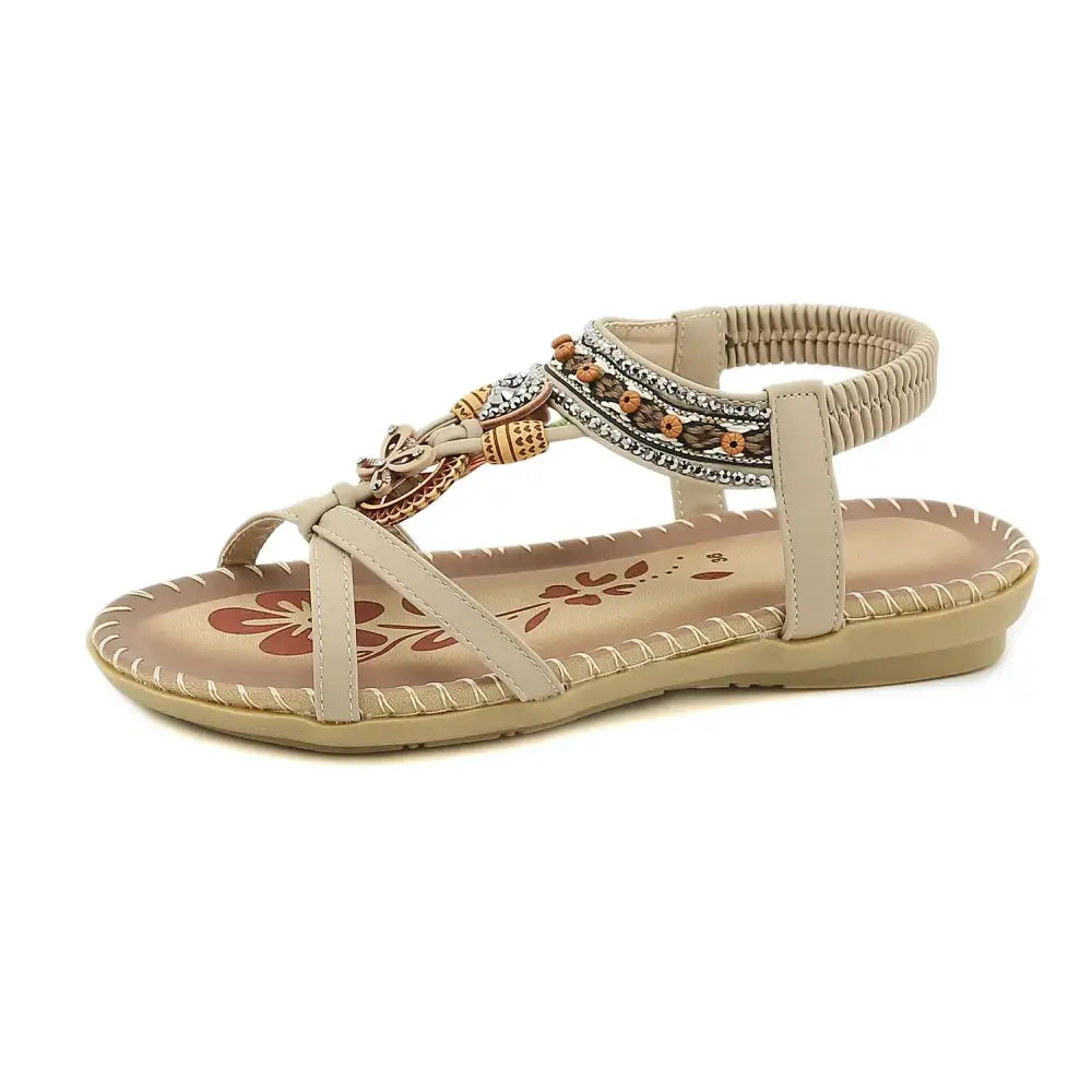 Bohemian Beaded Summer Sandals for Women - The Lady's Haven Boutique