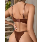 Back view of brown thick padded bra for small breasts with adjustable straps from The Lady's Haven Boutique