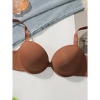 Brown thick padded bra for small breasts with adjustable straps from The Lady's Haven Boutique