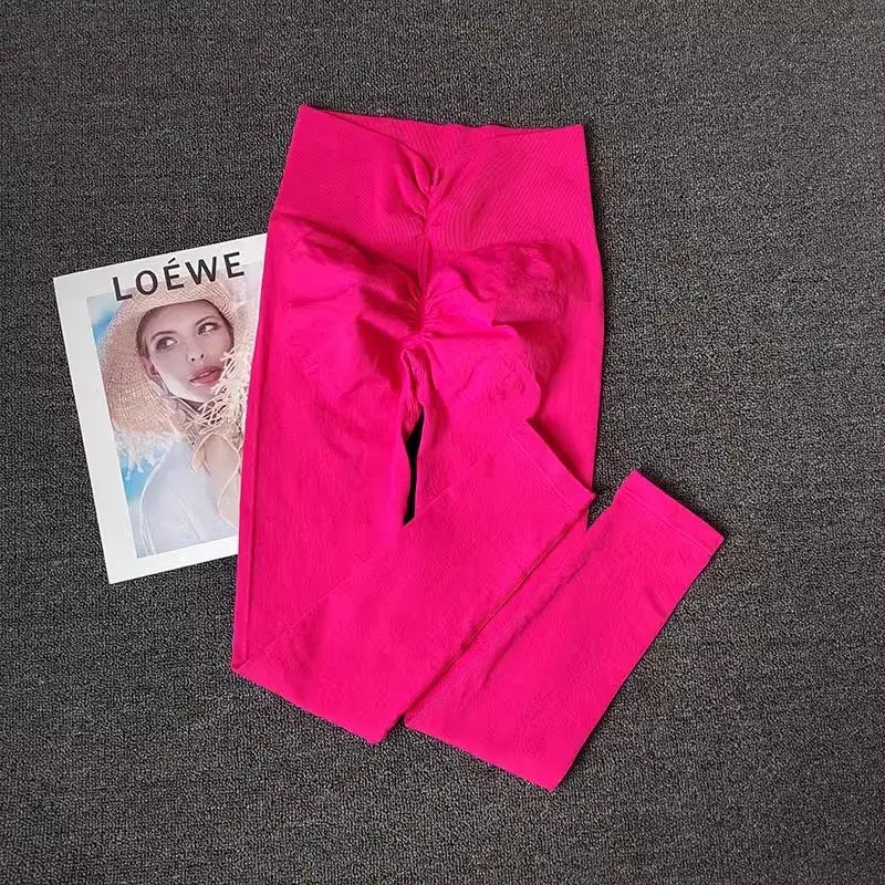 Breathable High Waisted Elastic Gym Leggings - The Lady's Haven Boutique