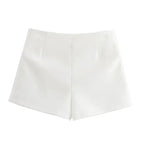 White casual mid waist short skirt flat lay on white background from The Ladys Haven Boutique