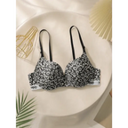 Leopard print push up bra with black straps and supportive cups from The Lady's Haven Boutique